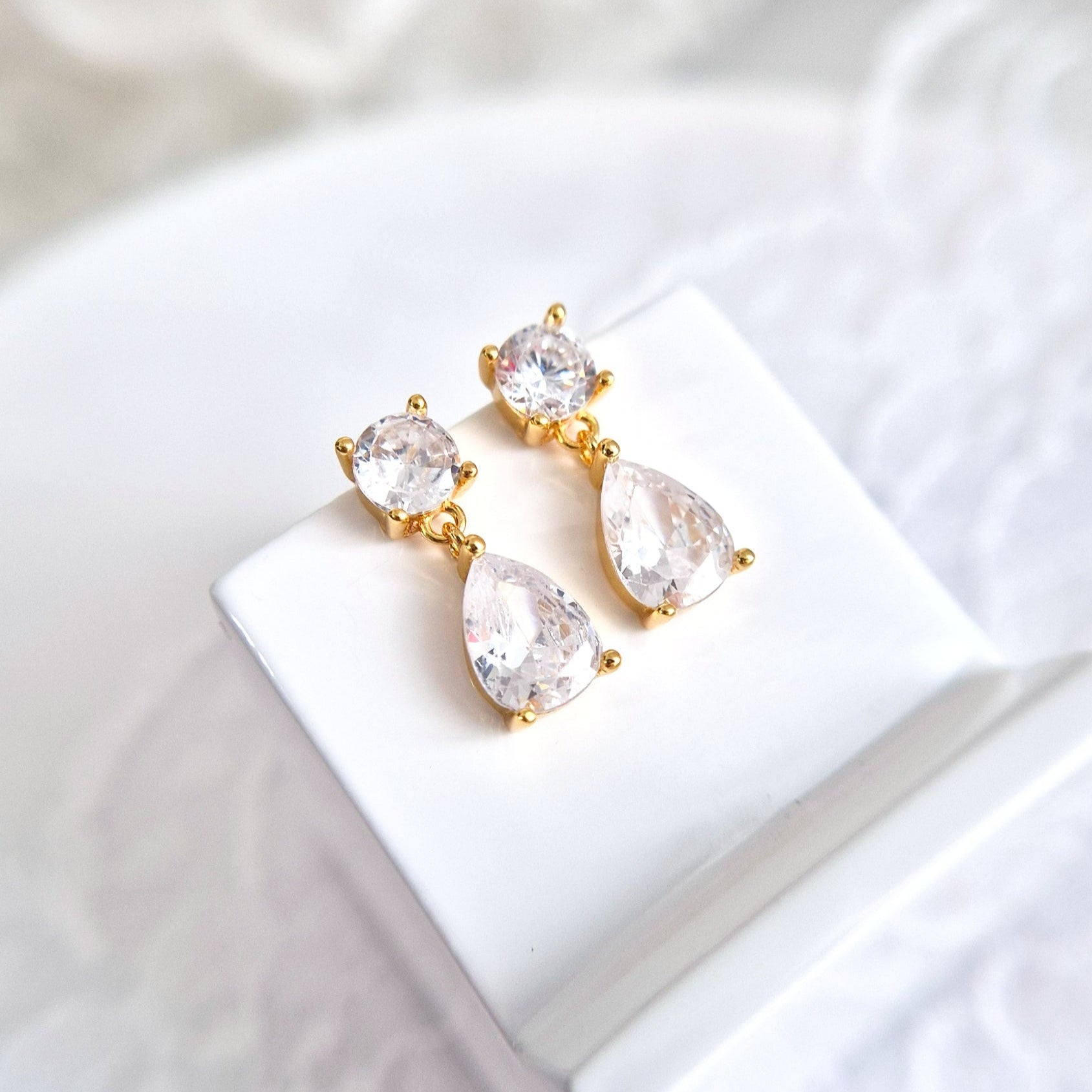 Zirkonia Schmuck Set vergoldet, Cubic Zirconia jewelry set, Ohrringe, Halskette, Ring, Schmuckset, jewellery