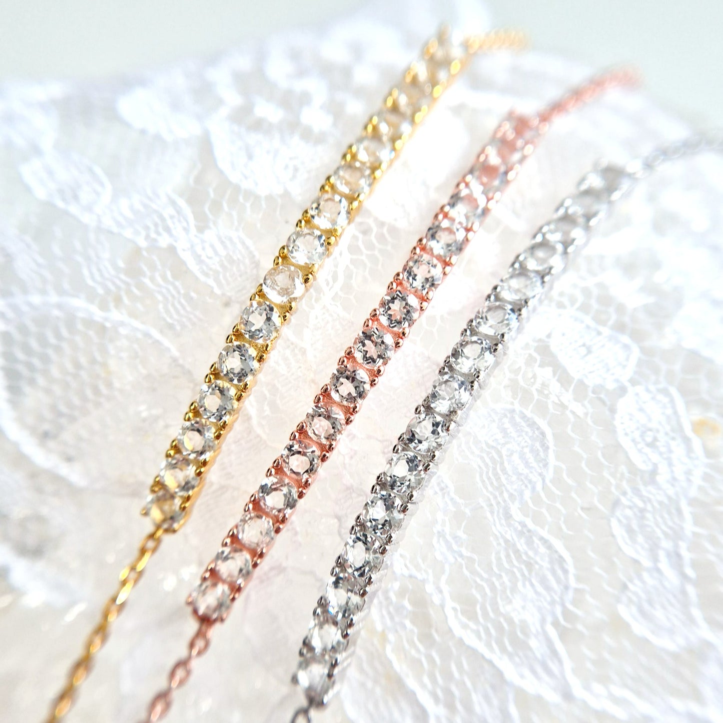 White Topaz Bracelet, Weiss Topas Armband, Topas Armband, Silber Armband, Gold Armband, Rosegold Amband, Tennis Armband, Frauen Armband, elegantes Armband, zeitloses Armband, Silver Bracelet, Tennis Bracelet, golden Braclelet, rose gold bracelet, timeless bracelet, feminine bracelet, bracelet for her, bracelet for him