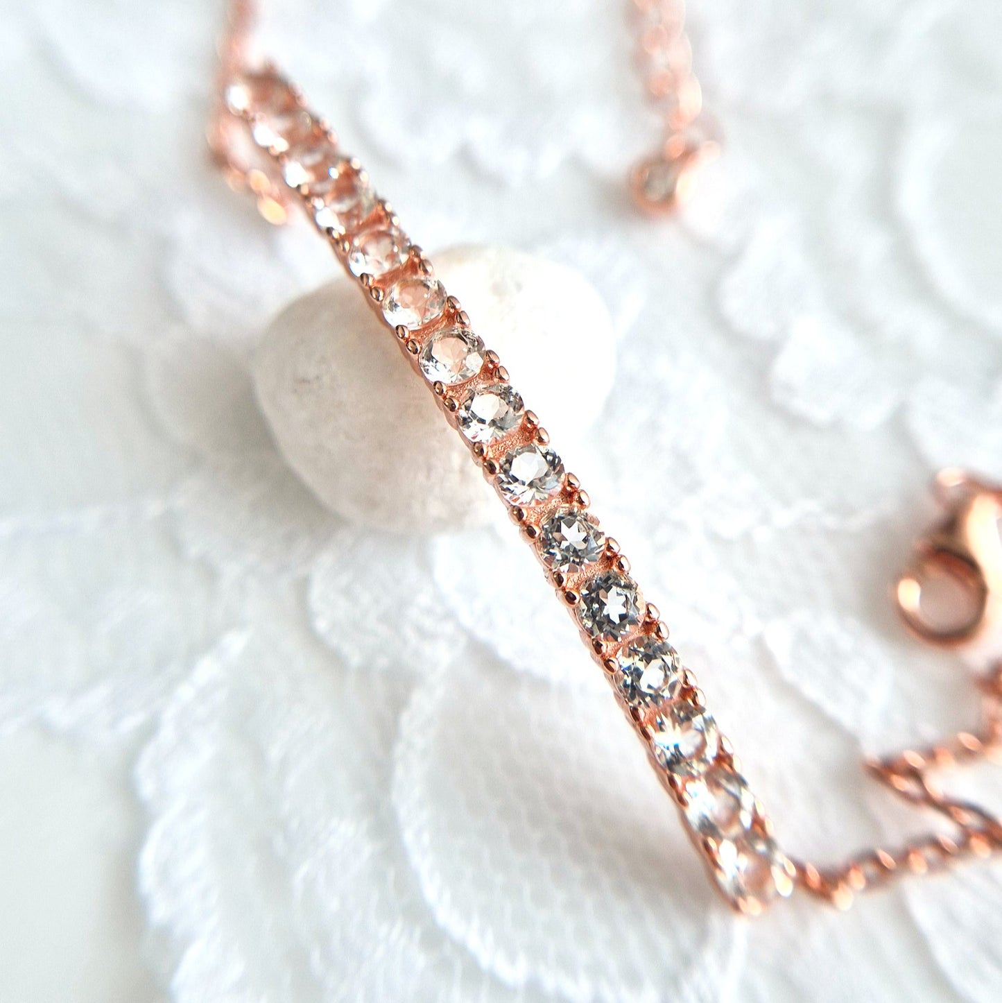 White Topaz Bracelet, Weiss Topas Armband, Topas Armband, Silber Armband, Gold Armband, Rosegold Amband, Tennis Armband, Frauen Armband, elegantes Armband, zeitloses Armband, Silver Bracelet, Tennis Bracelet, golden Braclelet, rose gold bracelet, timeless bracelet, feminine bracelet, bracelet for her, bracelet for him
