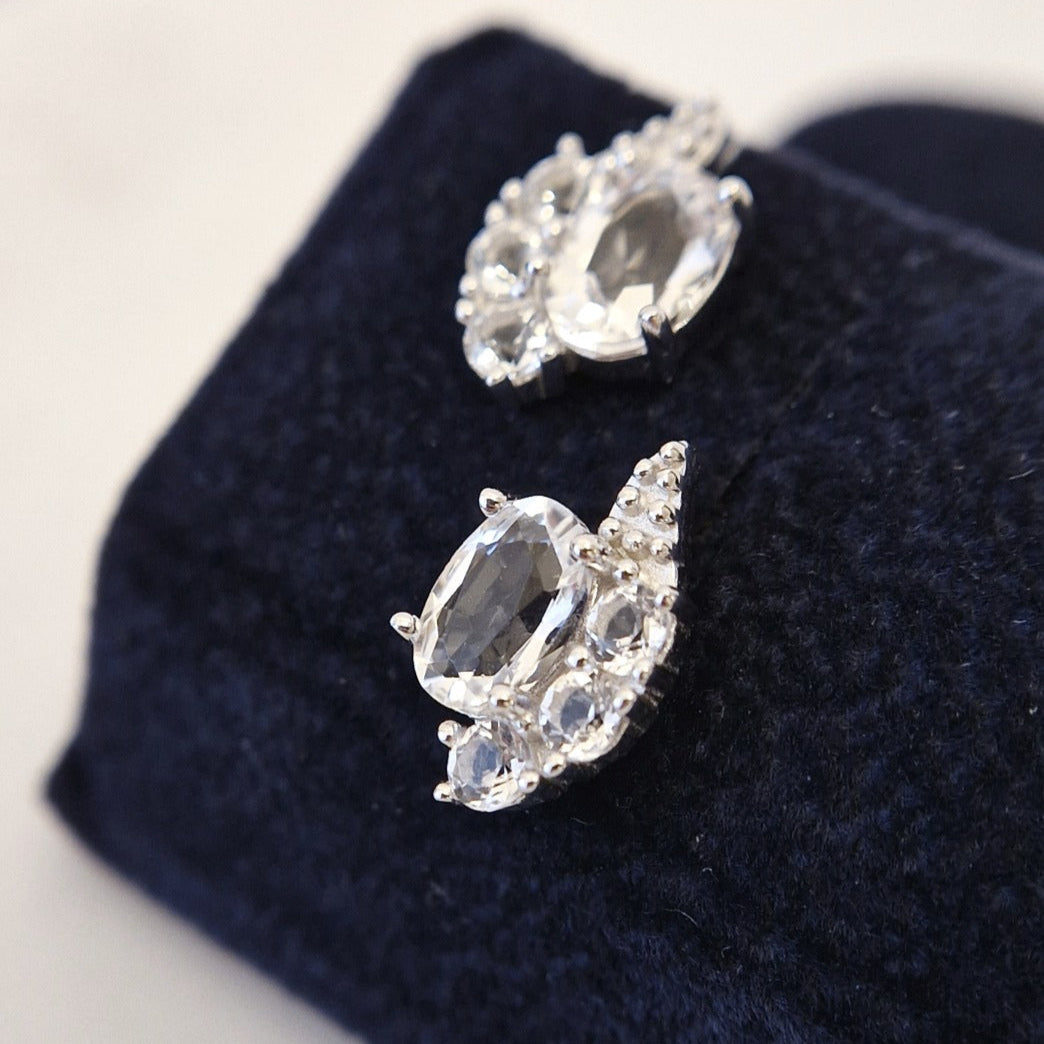 Weiss Topas Ohrringe, White Topaz Earrings, Topaz stud earrings, lab grown diamond earrings, lab grown topaz earrings, Silber Ohrringe, Silber Ohrstecker, silver earrings, Weiss Topas Ohrstecker, Silber Ohrstecker mit weissem Topas Edelstein, Topas Ohrringe, Weisse Edelstein Ohrringe, white topaz