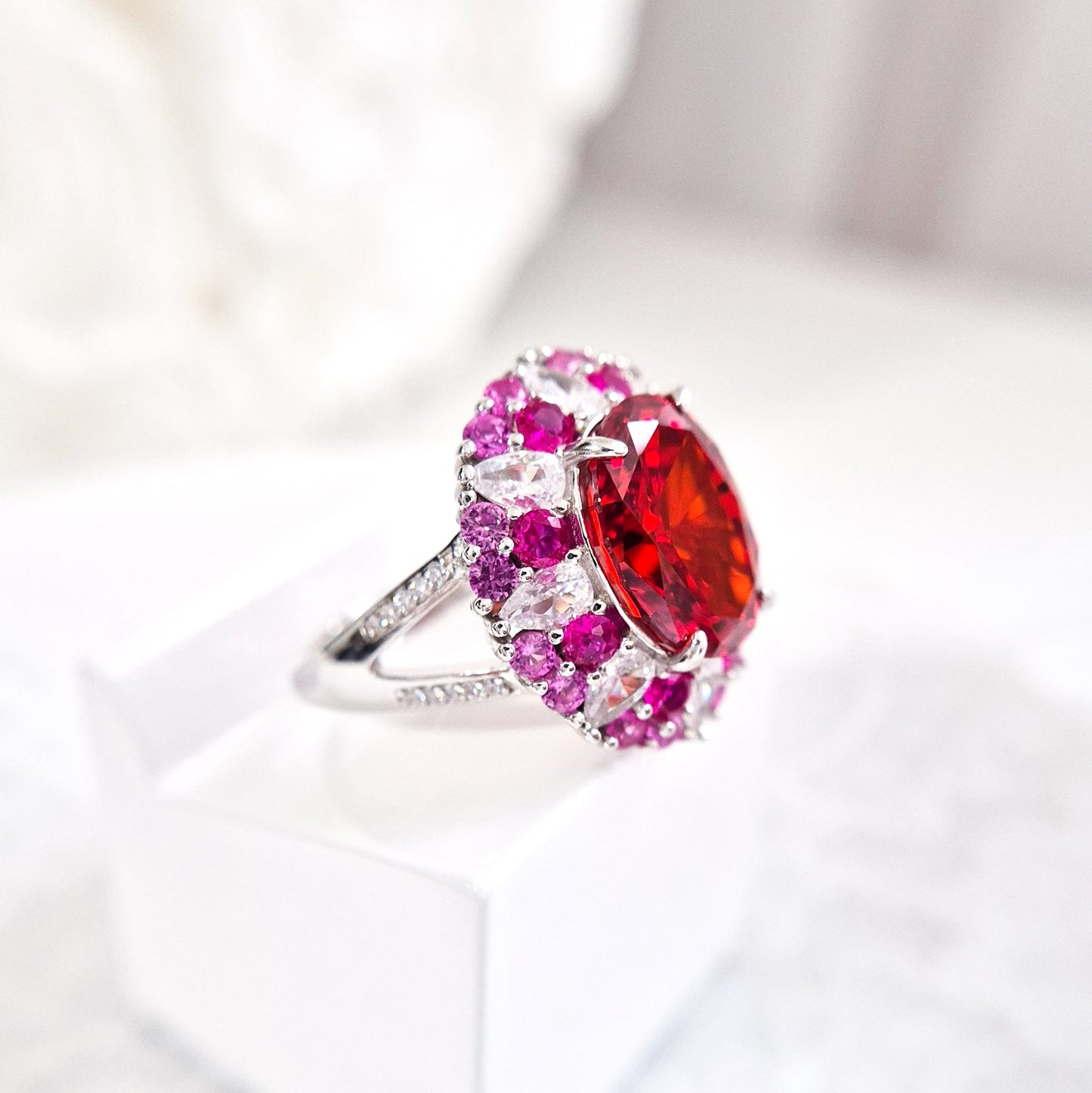 Zirkonia Ring red passion, CZ Silver Ring, roter Zirkonia Ring Silber, Silberring, Damenring, Fingerring, bague, Anello, ring, roter Ring, red ring, ruby ring, Rubin Ring