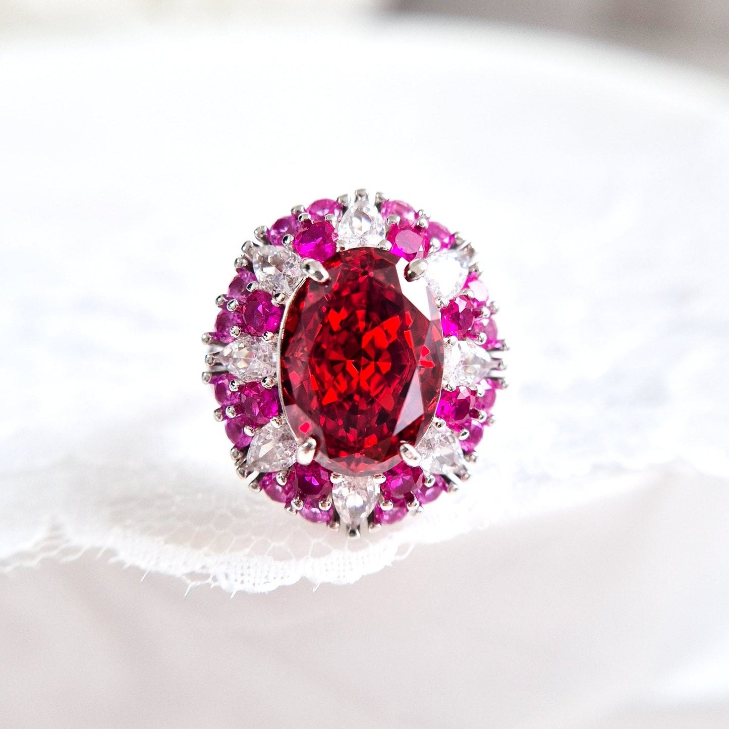 Zirkonia Ring red passion, CZ Silver Ring, roter Zirkonia Ring Silber, Silberring, Damenring, Fingerring, bague, Anello, ring, roter Ring, red ring, ruby ring, Rubin Ring