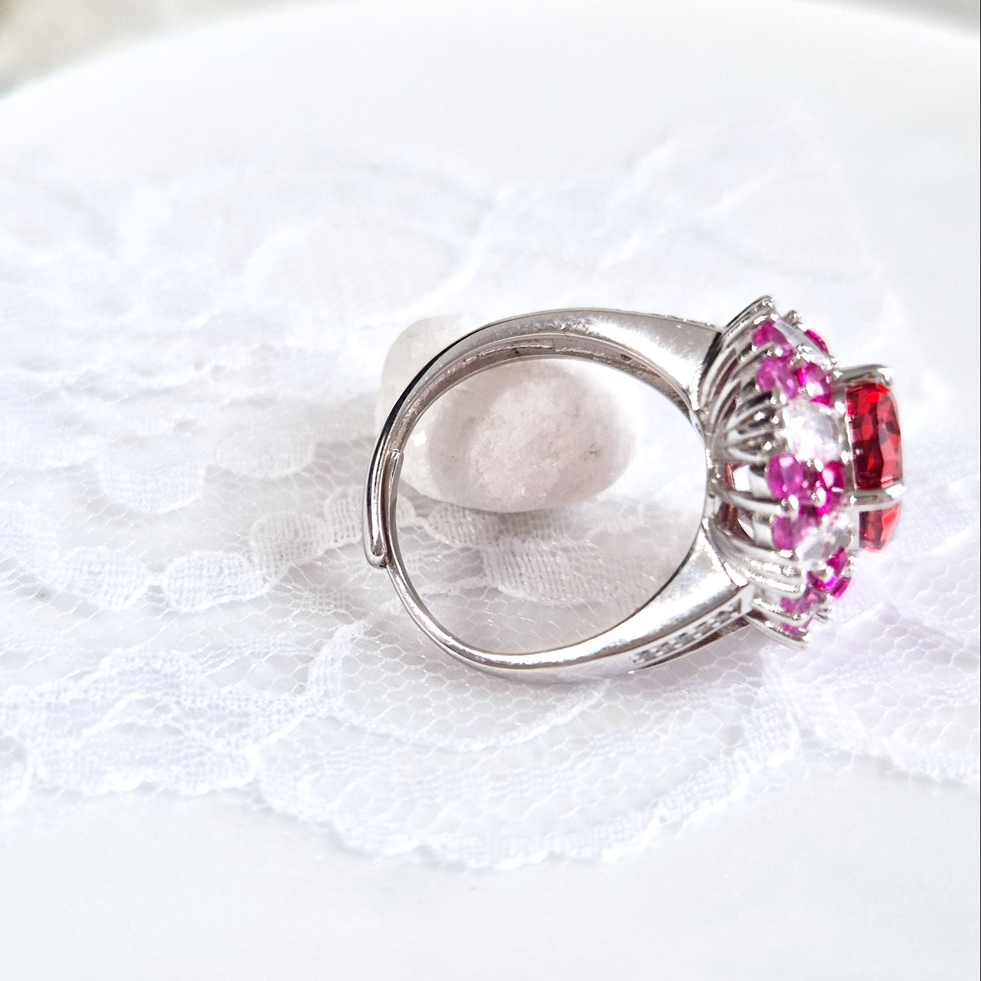 Zirkonia Ring red passion, CZ Silver Ring, roter Zirkonia Ring Silber, Silberring, Damenring, Fingerring, bague, Anello, ring, roter Ring, red ring, ruby ring, Rubin Ring