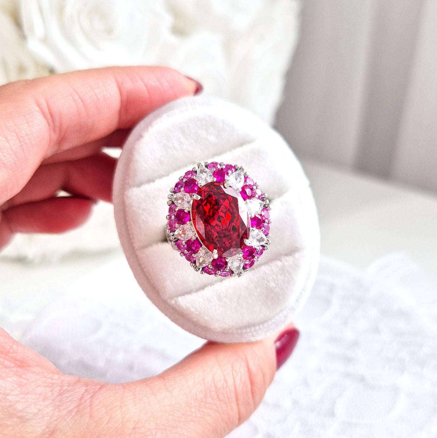 Zirkonia Ring red passion, CZ Silver Ring, roter Zirkonia Ring Silber, Silberring, Damenring, Fingerring, bague, Anello, ring, roter Ring, red ring, ruby ring, Rubin Ring