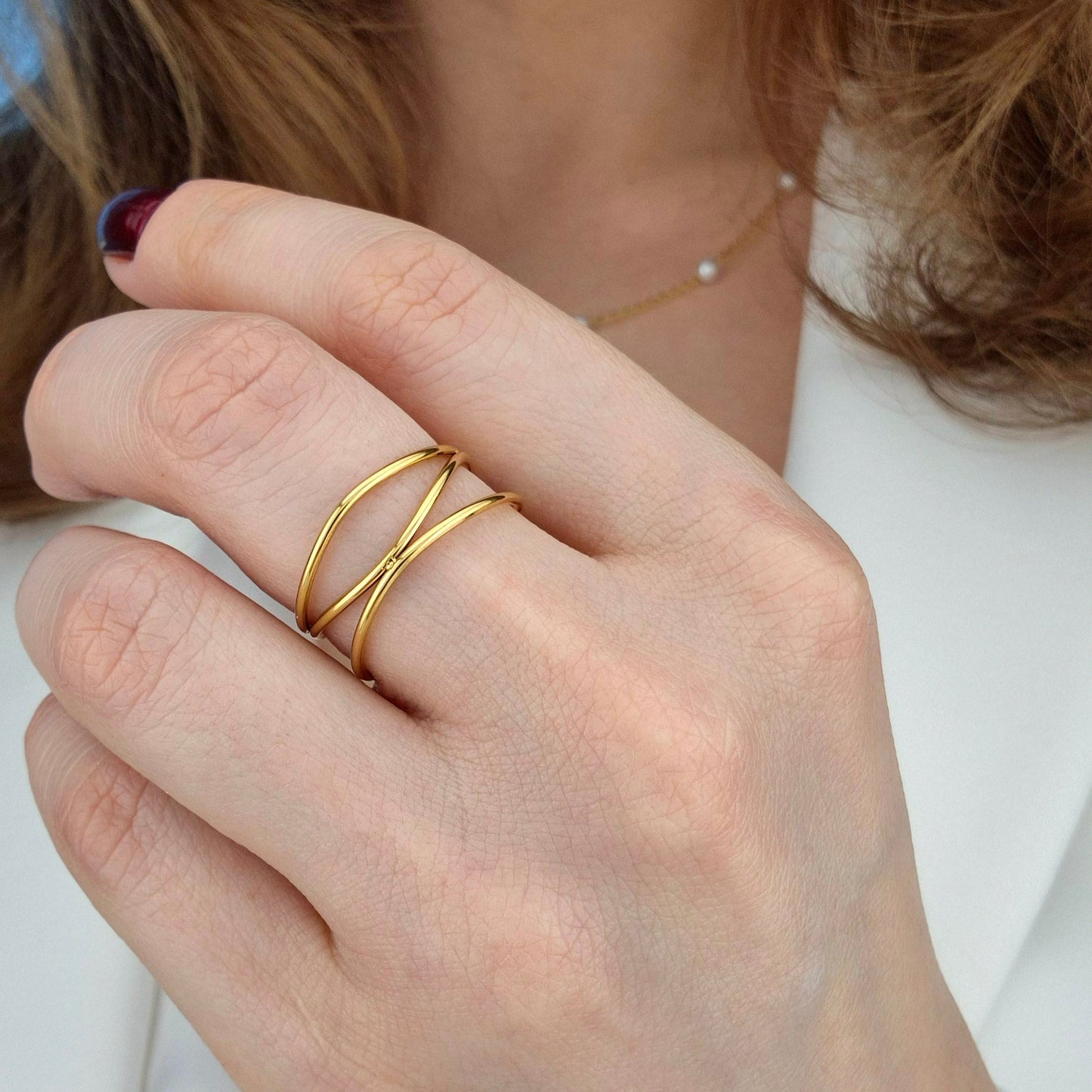 Minimalistischer Ring, minimalist ring, Bague minimaliste, Anello minimalista, golden ring, gold ring, bague doree, minimalist ring gold, Minimalistischer Ring Damen, minimalistischer Ring gold, Edelstein Ring gold, Stainless steel ring gold