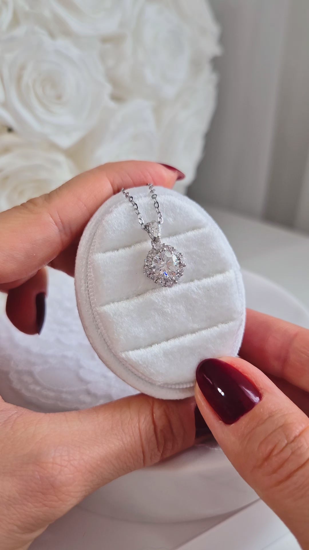 Moissanite Necklace, Moissanit Halskette,  silber Kette, collier, collana