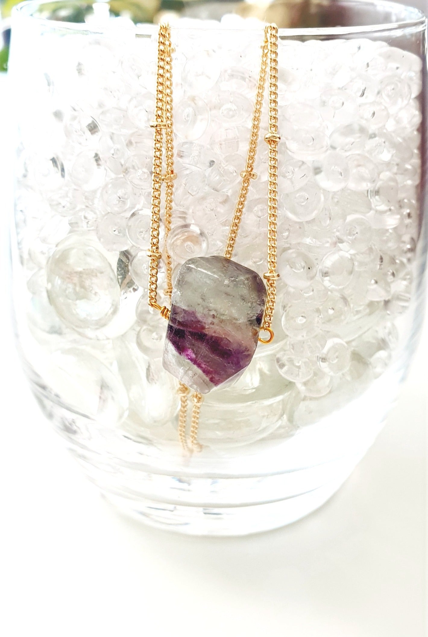 Green Fluorite Necklace, Florit Halskette, Florit Anhänger Kette, Kette mit Edelstein Anhänger grün Florit goldene Halskette mit Fluorit Edelstein Anhänger  Natursteinen Fluorite Golkette