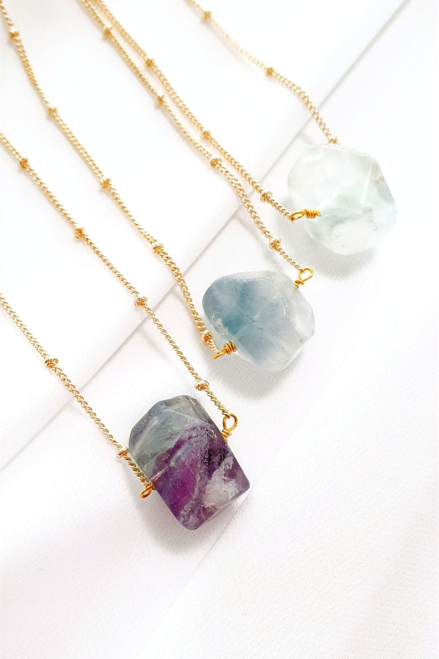 Green Fluorite Necklace, Florit Halskette, Florit Anhänger Kette, Kette mit Edelstein Anhänger grün Florit goldene Halskette mit Fluorit Edelstein Anhänger  Natursteinen Fluorite Golkette