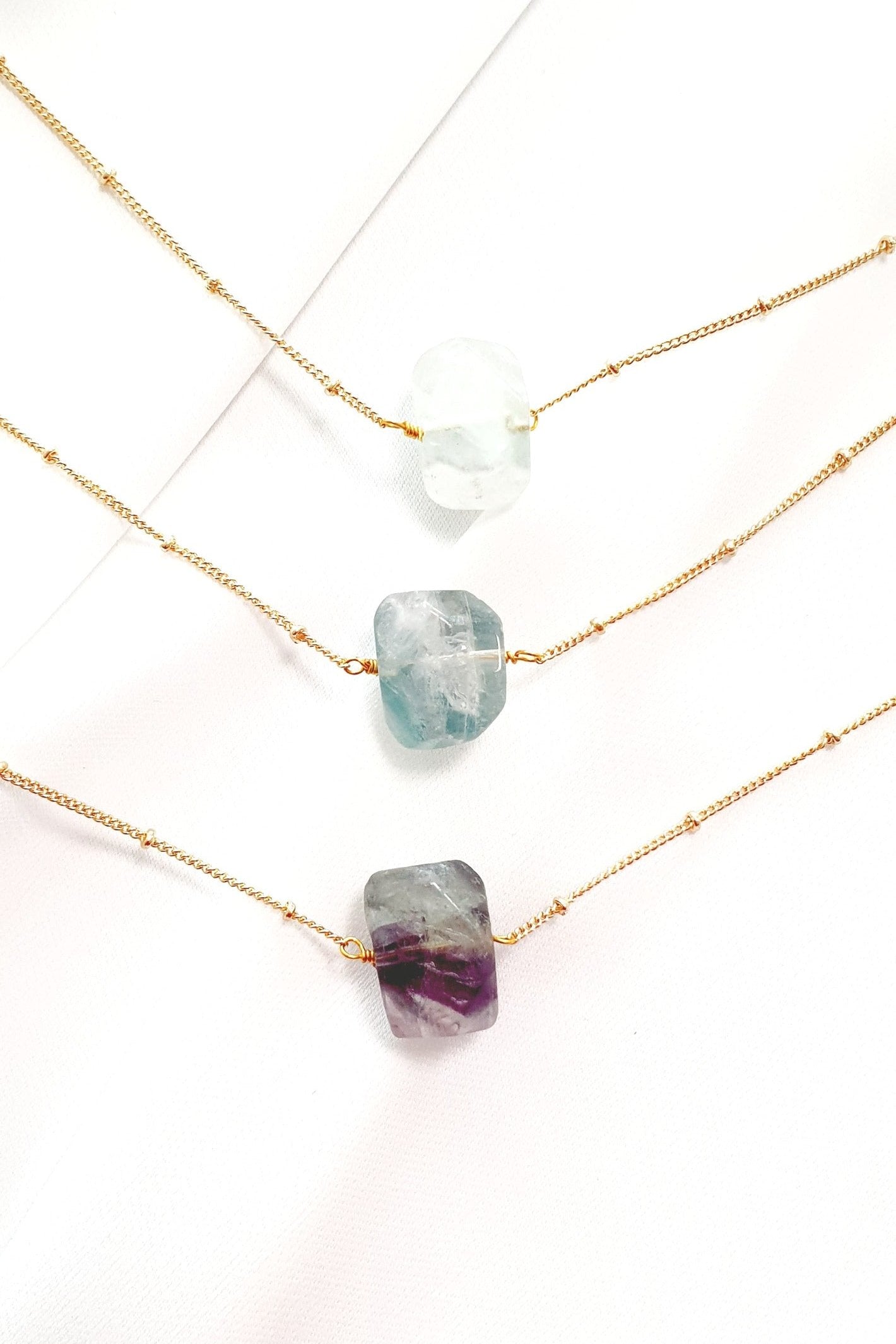 Green Fluorite Necklace, Florit Halskette, Florit Anhänger Kette, Kette mit Edelstein Anhänger grün Florit goldene Halskette mit Fluorit Edelstein Anhänger  Natursteinen Fluorite Golkette