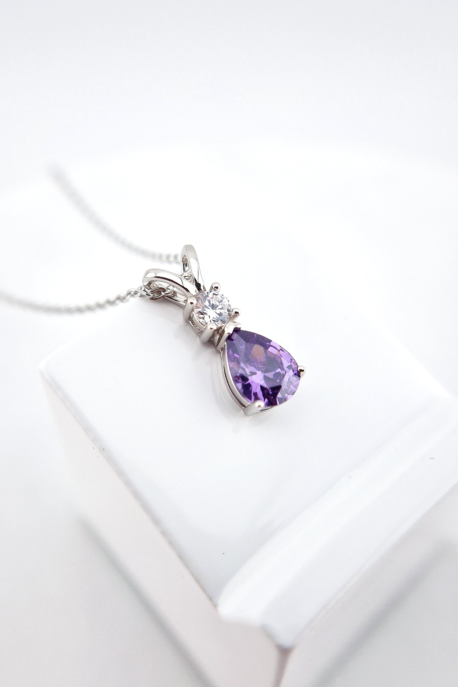 Amethyst Kette, Amethyst Halskette, Edelstein Kette, Amethyst necklace, Amethyst pendant necklace, Amethyst Schmuck, Amethyst Edelstein Halskette, Amethyst Pendant Necklace, Lila Halskette, purple necklace, Silber Halskette mit Amethyst Anhänger, Silver Necklace with Amethyst pendant