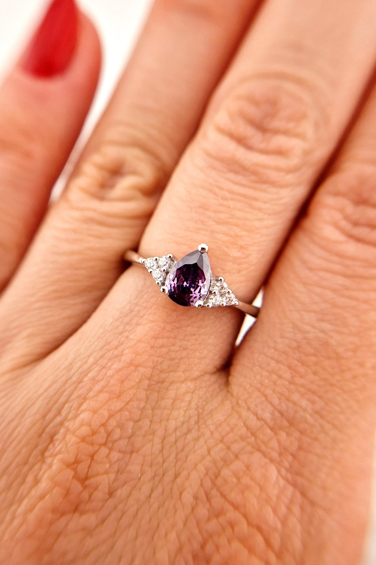 Amethyst Ring - Silberring mit Amethyst Edelstein, Amethyst silver ring, Bague en améthyste, Anello in ametista, Gemstone, Amethyst Edelsteinring