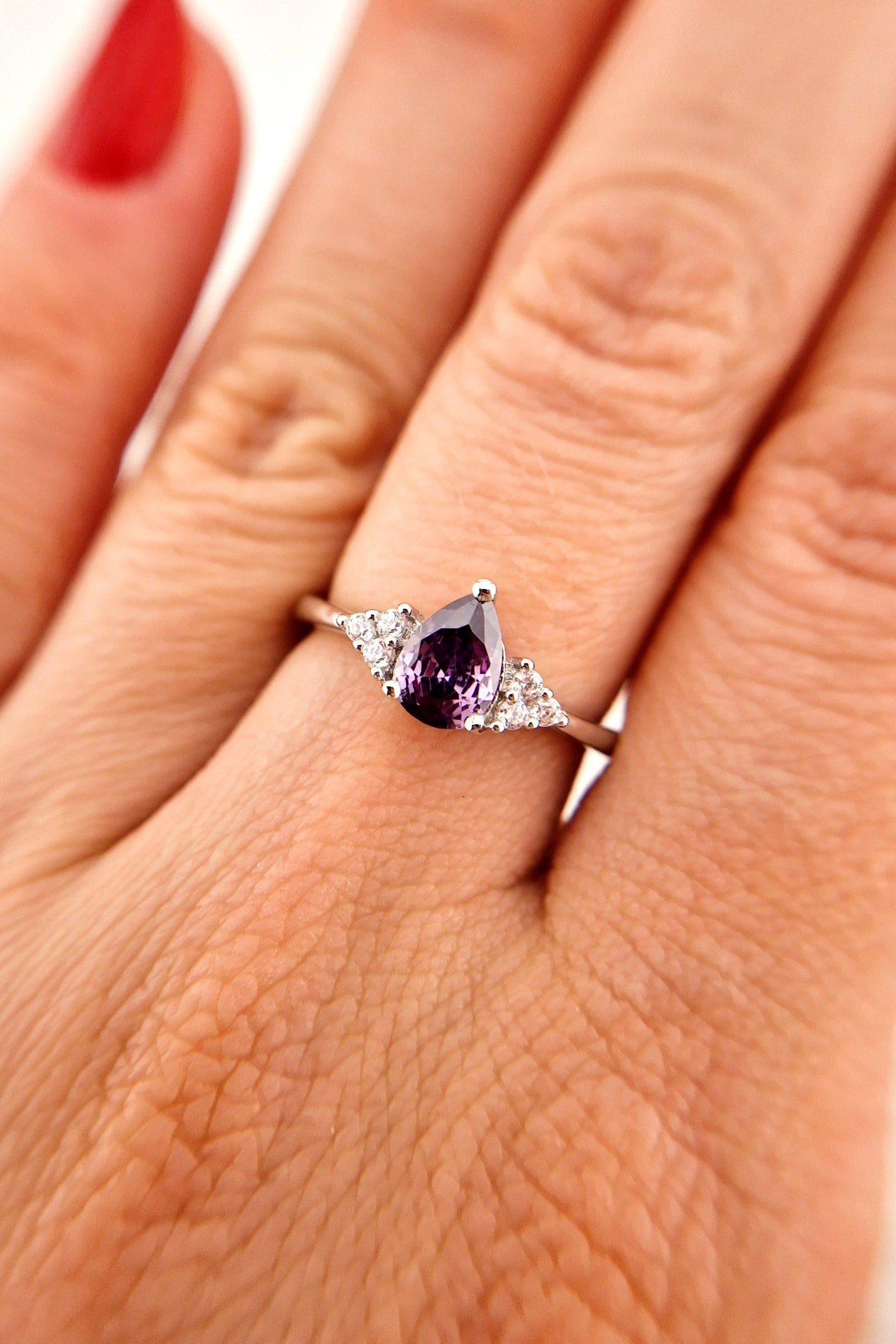 Amethyst Ring - Silberring mit Amethyst Edelstein, Amethyst silver ring, Bague en améthyste, Anello in ametista, Gemstone, Amethyst Edelsteinring