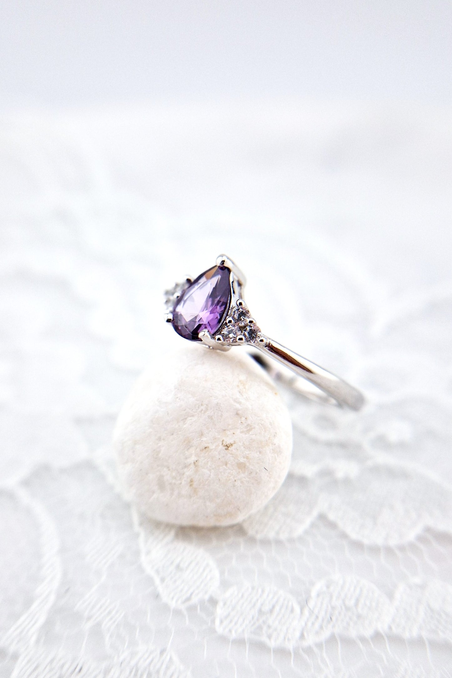 Amethyst Ring - Silberring mit Amethyst Edelstein, Amethyst silver ring, Bague en améthyste, Anello in ametista, Gemstone, Amethyst Edelsteinring