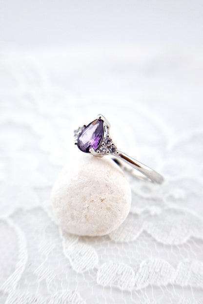 Amethyst Ring - Silberring mit Amethyst Edelstein, Amethyst silver ring, Bague en améthyste, Anello in ametista, Gemstone, Amethyst Edelsteinring