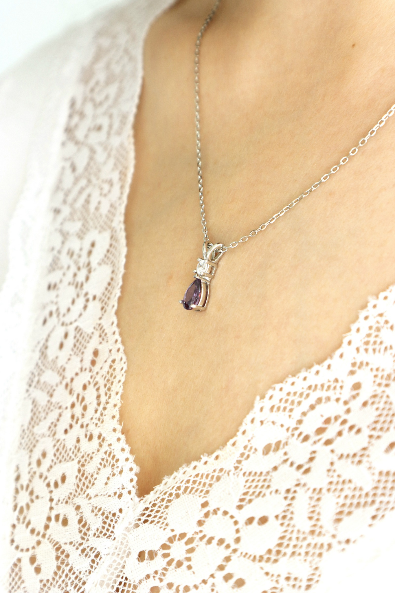 Amethyst Kette, Amethyst Halskette, Edelstein Kette, Amethyst necklace, Amethyst pendant necklace, Amethyst Schmuck, Amethyst Edelstein Halskette, Amethyst Pendant Necklace, Lila Halskette, purple necklace, Silber Halskette mit Amethyst Anhänger, Silver Necklace with Amethyst pendant
