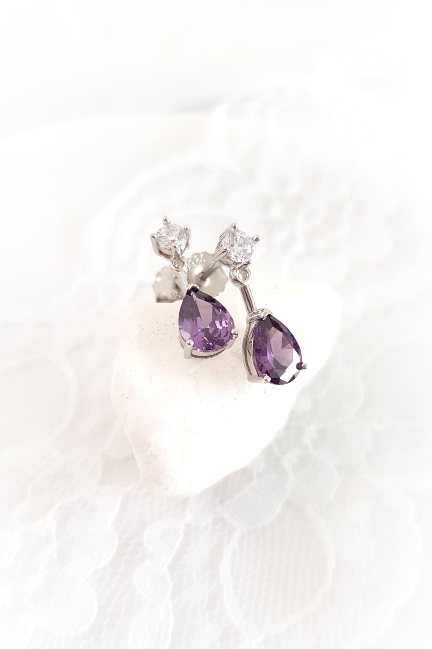 Amethyst Ohrringe, Amethyst earrings, Amethyst Ohrstecker, Silber Ohrringe, Edelstein Ohrringe, Amethyst Stud earrings