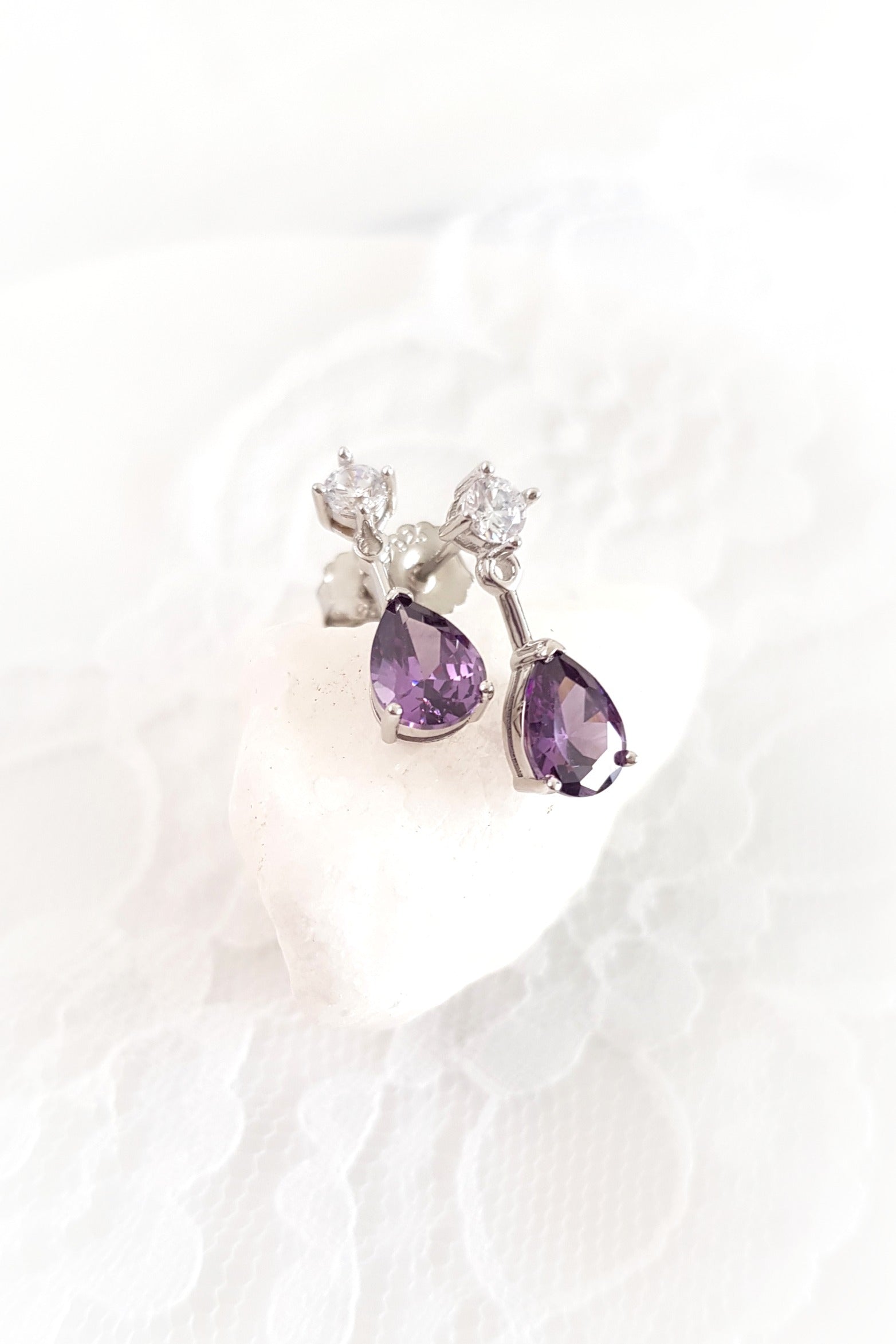 Amethyst Ohrringe, Amethyst earrings, Amethyst Ohrstecker, Silber Ohrringe, Edelstein Ohrringe, Amethyst Stud earrings