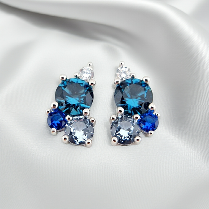 Topas Ohrringe, Aquamarin Ohrstecker, Topaz earrings, Aquamarine stud earrings, blaue Edelstein Ohrstecker, blue gemstone studs, orecchini, Ohrringe, boucles