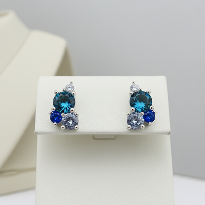 Topas Ohrringe, Aquamarin Ohrstecker, Topaz earrings, Aquamarine stud earrings, blaue Edelstein Ohrstecker, blue gemstone studs, orecchini, Ohrringe, boucles