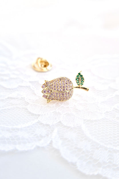 Blumen Pin, Flower Pin, Pin Fleur, Pin Fiore, Pin, Anstecknadel, Brosche, Brooch, Broach, Flower Brooch, Flower Broach, Blumen Brosche, Tulip pin, Tulpen Pin, Tulpen Anstecker