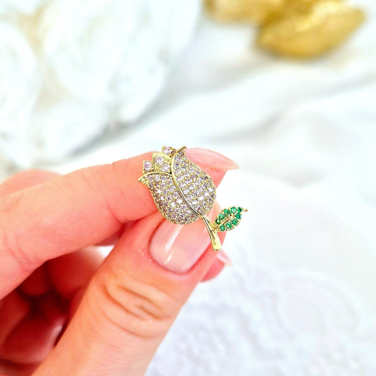 Blumen Pin Gold, Kupfer – Schmuck