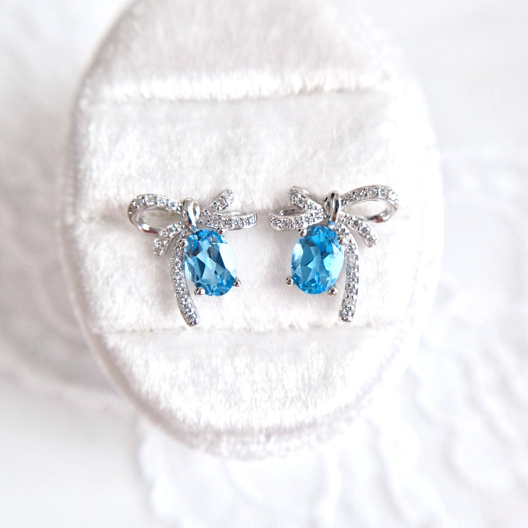 Bow studs, Schlaufen Ohrstecker, Silber Ohrringe, Clous, Boucles doreilles