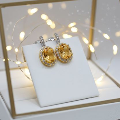 Citrin Ohrringe, Citrine Earrings, Citrin Ohrstecker, Citrine stud earrings, Citrin Schmuck kaufen, Zitrin Ohrringe, gelbe Ohrringe, yellow earrings, gold earrings, gemstone earrings, Edelstein Ohrringe