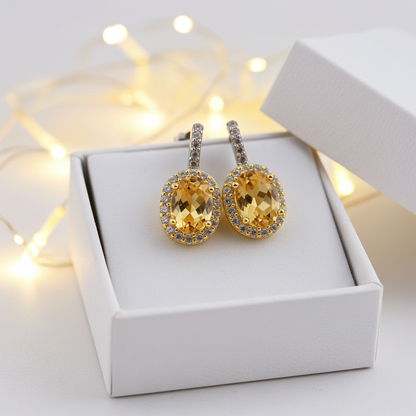 Citrin Ohrringe, Citrine Earrings, Citrin Ohrstecker, Citrine stud earrings, Citrin Schmuck kaufen, Zitrin Ohrringe, gelbe Ohrringe, yellow earrings, gold earrings, gemstone earrings, Edelstein Ohrringe