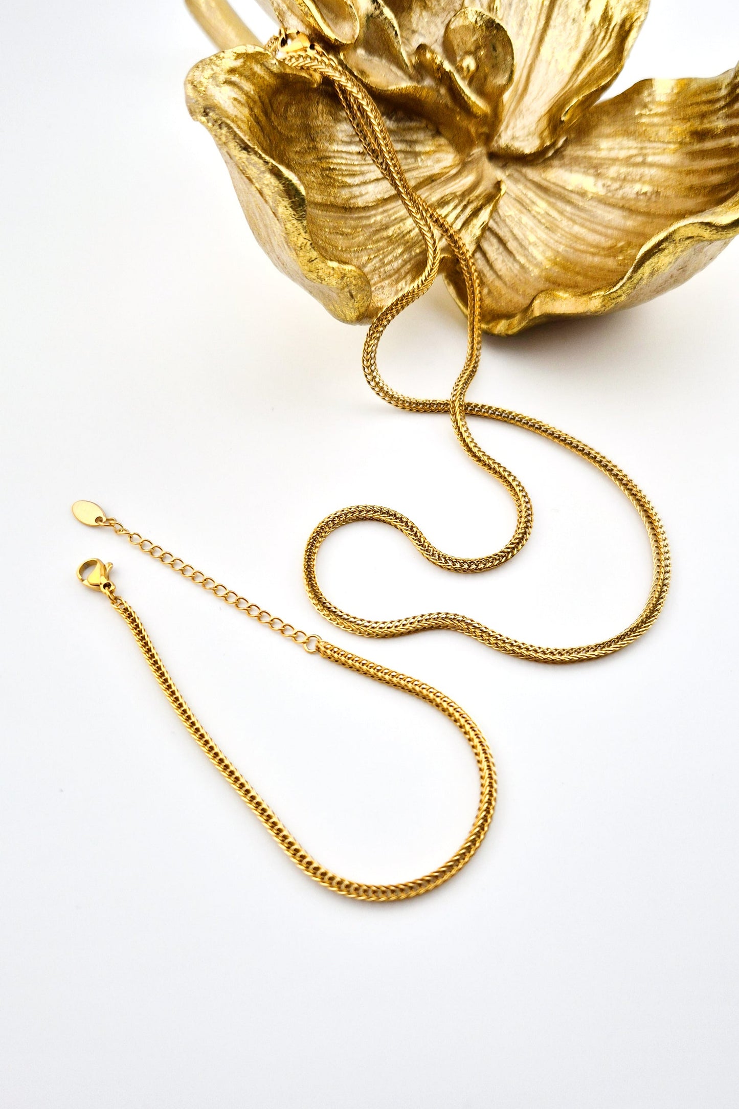 Edelstahl Halskette, stainless steel necklace, collier acier inox, collana acciaio, Gold Halskette, goldene Kette, golden necklace, gold necklace, Halskette, necklace, collana, collier, minimalistische Halskette, Minimalist necklace, Edelstahl Armband, stainless steel bracelet, Bracelet, Armband. Schmuckset, Jewelry set