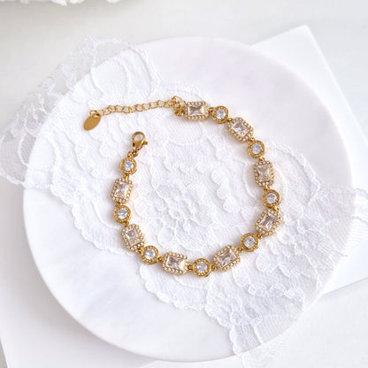 Goldenes Armband Zirkonia, Golden Bracelet Zircon, Armband, Bracelet in gold