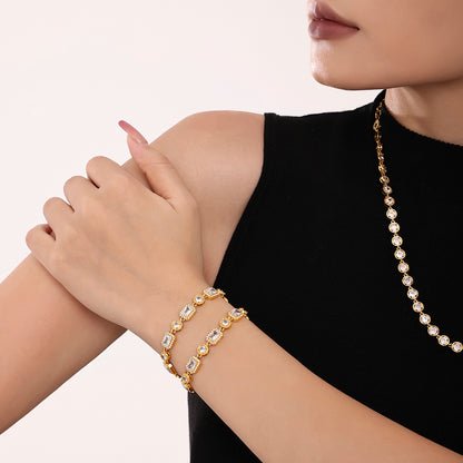 Goldenes Armband Zirkonia, Golden Bracelet Zircon, Armband, Bracelet in gold