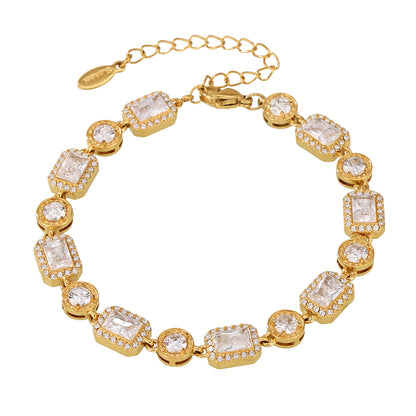 Goldenes Armband Zirkonia, Golden Bracelet Zircon, Armband, Bracelet in gold