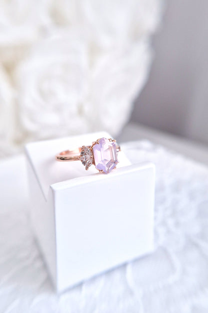 Lavendelquarz Ring, Lavender quartz Ring, rosegold ring lavender quartz, rosegold ring, Bague en quartz lavande, Anello in quarzo lavanda, Ring Schweiz, Bague suisse, ring switzerland, Anello Svizzera, Ring, Anello, Bague, Rosegold Ring, bague plaqué or rose, Lavender Ring, Bague lavanda, Fingerring, Damenring