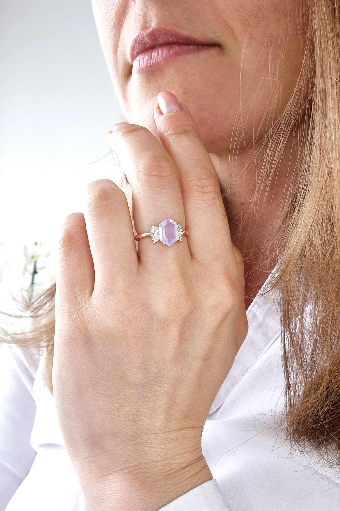 Lavendelquarz Ring, Lavender quartz Ring, rosegold ring lavender quartz, rosegold ring, Bague en quartz lavande, Anello in quarzo lavanda, Ring Schweiz, Bague suisse, ring switzerland, Anello Svizzera, Ring, Anello, Bague, Rosegold Ring, bague plaqué or rose, Lavender Ring, Bague lavanda, Fingerring, Damenring