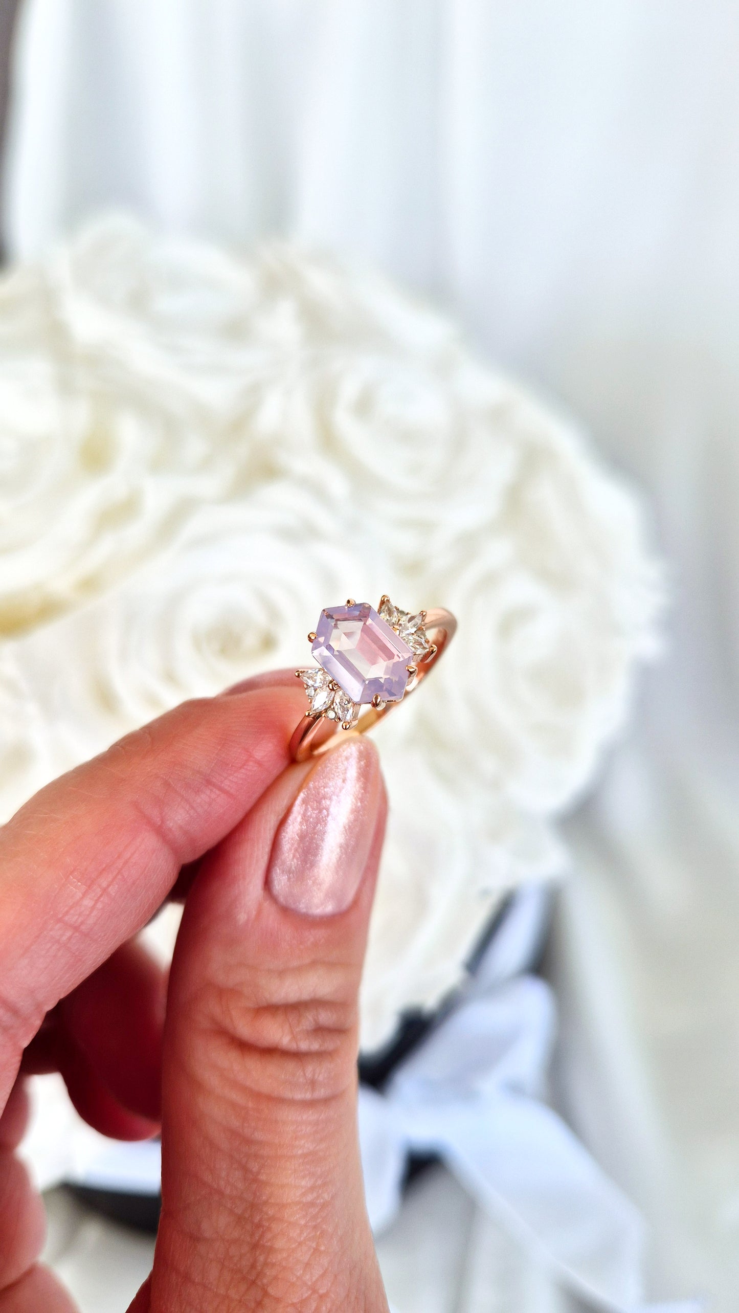 Lavendelquarz Ring, Lavender quartz Ring, rosegold ring lavender quartz, rosegold ring, Bague en quartz lavande, Anello in quarzo lavanda, Ring Schweiz, Bague suisse, ring switzerland, Anello Svizzera, Ring, Anello, Bague, Rosegold Ring, bague plaqué or rose, Lavender Ring, Bague lavanda, Fingerring, Damenring