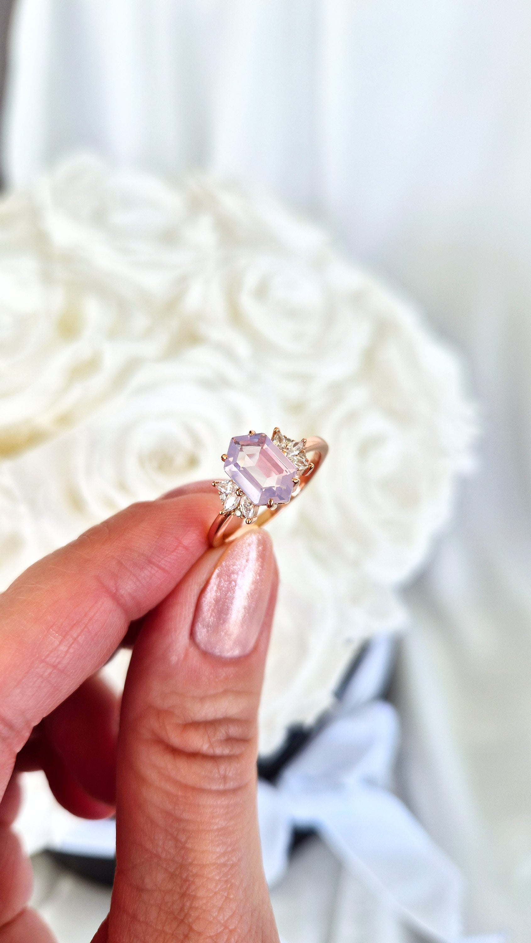 Lavendelquarz Ring, Lavender quartz Ring, rosegold ring lavender quartz, rosegold ring, Bague en quartz lavande, Anello in quarzo lavanda, Ring Schweiz, Bague suisse, ring switzerland, Anello Svizzera, Ring, Anello, Bague, Rosegold Ring, bague plaqué or rose, Lavender Ring, Bague lavanda, Fingerring, Damenring
