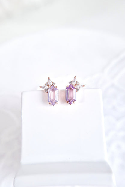 Lavendelquarz Ohrstecker, Lavender quartz earrings, Boucles d’oreilles en quartz lavande, Orecchini in quarzo lavanda, Rosegold Ohrringe, rosegold earrings, Quarz Ohrringe, Quartz earrings, earrings, boucles doreilles, orecchini, Ohrringe, ohrstecker, Lavendelquarz, Lavender quartz, Lavendelquarz Ohrringe