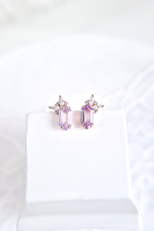 Lavendelquarz Ohrstecker, Lavender quartz earrings, Boucles d’oreilles en quartz lavande, Orecchini in quarzo lavanda, Rosegold Ohrringe, rosegold earrings, Quarz Ohrringe, Quartz earrings, earrings, boucles doreilles, orecchini, Ohrringe, ohrstecker, Lavendelquarz, Lavender quartz, Lavendelquarz Ohrringe