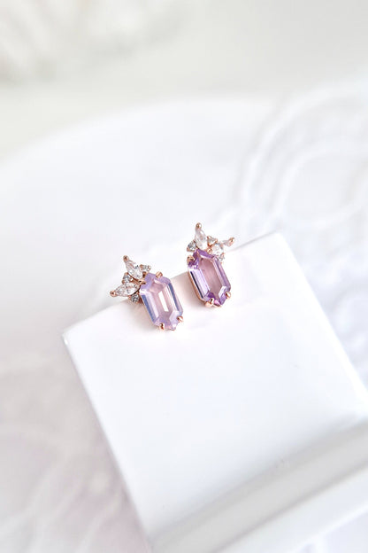 Lavendelquarz Ohrstecker, Lavender quartz earrings, Boucles d’oreilles en quartz lavande, Orecchini in quarzo lavanda, Rosegold Ohrringe, rosegold earrings, Quarz Ohrringe, Quartz earrings, earrings, boucles doreilles, orecchini, Ohrringe, ohrstecker, Lavendelquarz, Lavender quartz, Lavendelquarz Ohrringe