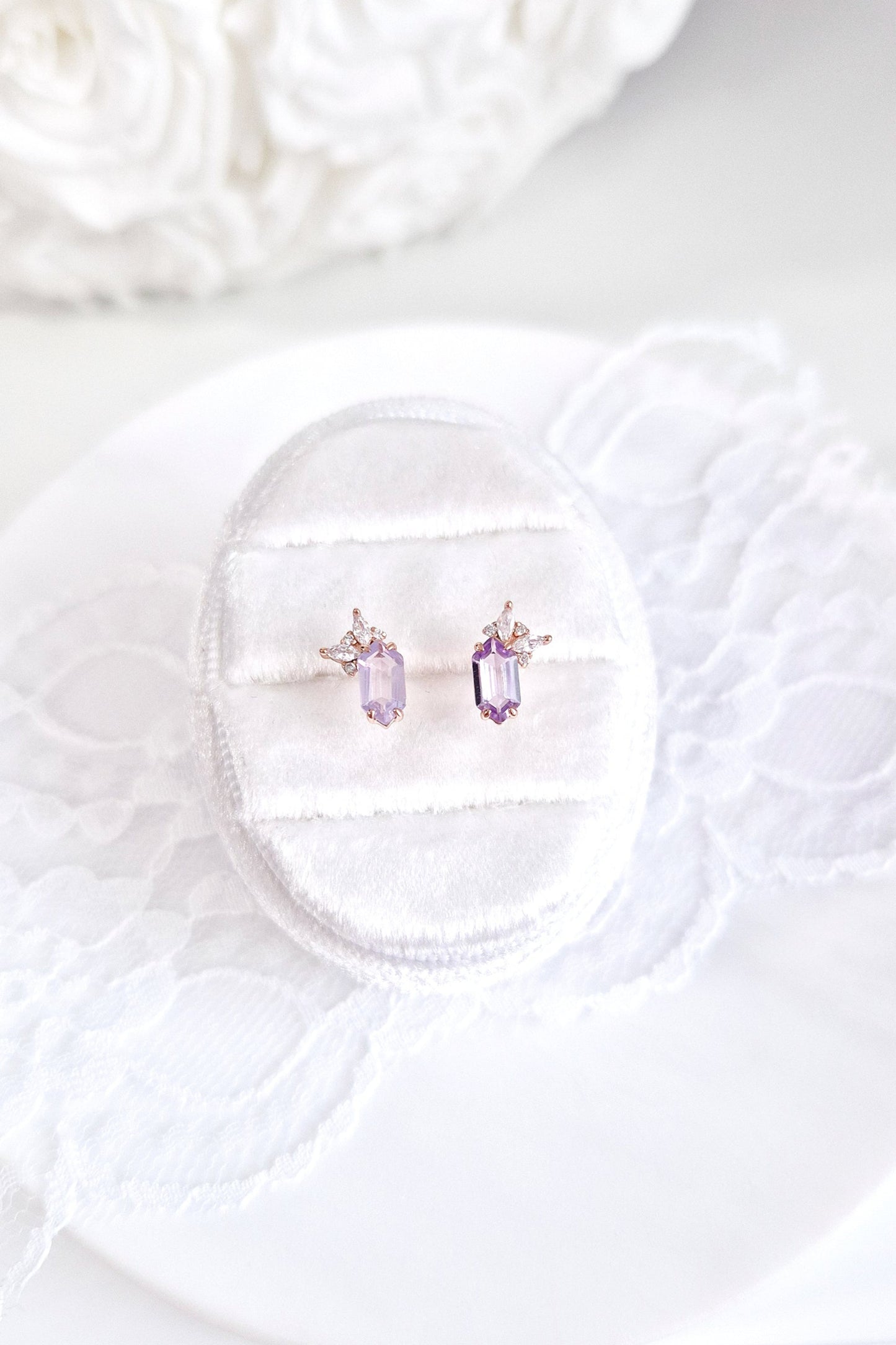 Lavendelquarz Ohrstecker, Lavender quartz earrings, Boucles d’oreilles en quartz lavande, Orecchini in quarzo lavanda, Rosegold Ohrringe, rosegold earrings, Quarz Ohrringe, Quartz earrings, earrings, boucles doreilles, orecchini, Ohrringe, ohrstecker, Lavendelquarz, Lavender quartz, Lavendelquarz Ohrringe