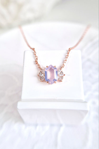 Lavendelquarz Halskette, Lavendel Quarz Kette, Lavender quartz necklace, lavender quartz, Lavendelquarz, Halskette, necklace, Collier en quartz lavande, Collana in quarzo lavanda, Rosegold Halskette, Rose gold necklace, Halskette, rosegold Kette, Collana, collier, pendant necklace, lavender necklace, Lavendel Halskette