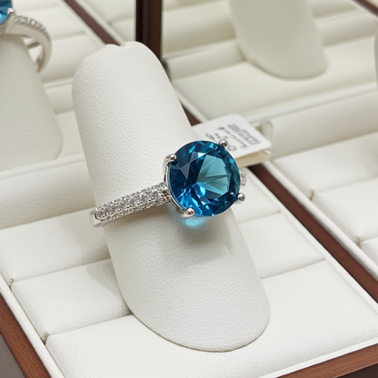 London Blue Topaz Ring, Topas Ring, Blautopas Ring, Silberring, Fingerring, bague, anello