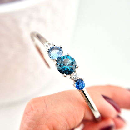 London Blue Topaz Bracelet, Silber Armreifen, Silber Armband, Topaz bangle, Armreifen mit blauen Edelsteinen, Silber Armreifen mit blauen Edelsteinen. blue gemstone bracelet, topaz bracelet, Silber Schmuck, Aquamarin, Saphir, Topas, Schmuck, jewelry, jewellery, bracelet, bracciale