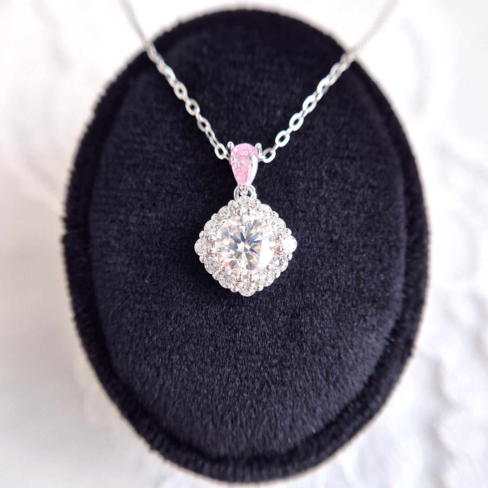Moissanit Halskette, Moissanite Necklace, Damen Kette, Anhänger Halskette, Damenschmuck, Halskette, Silberkette, 925 Sterling Silber Kette, Necklace, collier, collana, Schmuck, jewelry, jewellery, bijou, bijoux, gioielli, gioiello, 1ct moissanite pendant, Anniversary gift for her