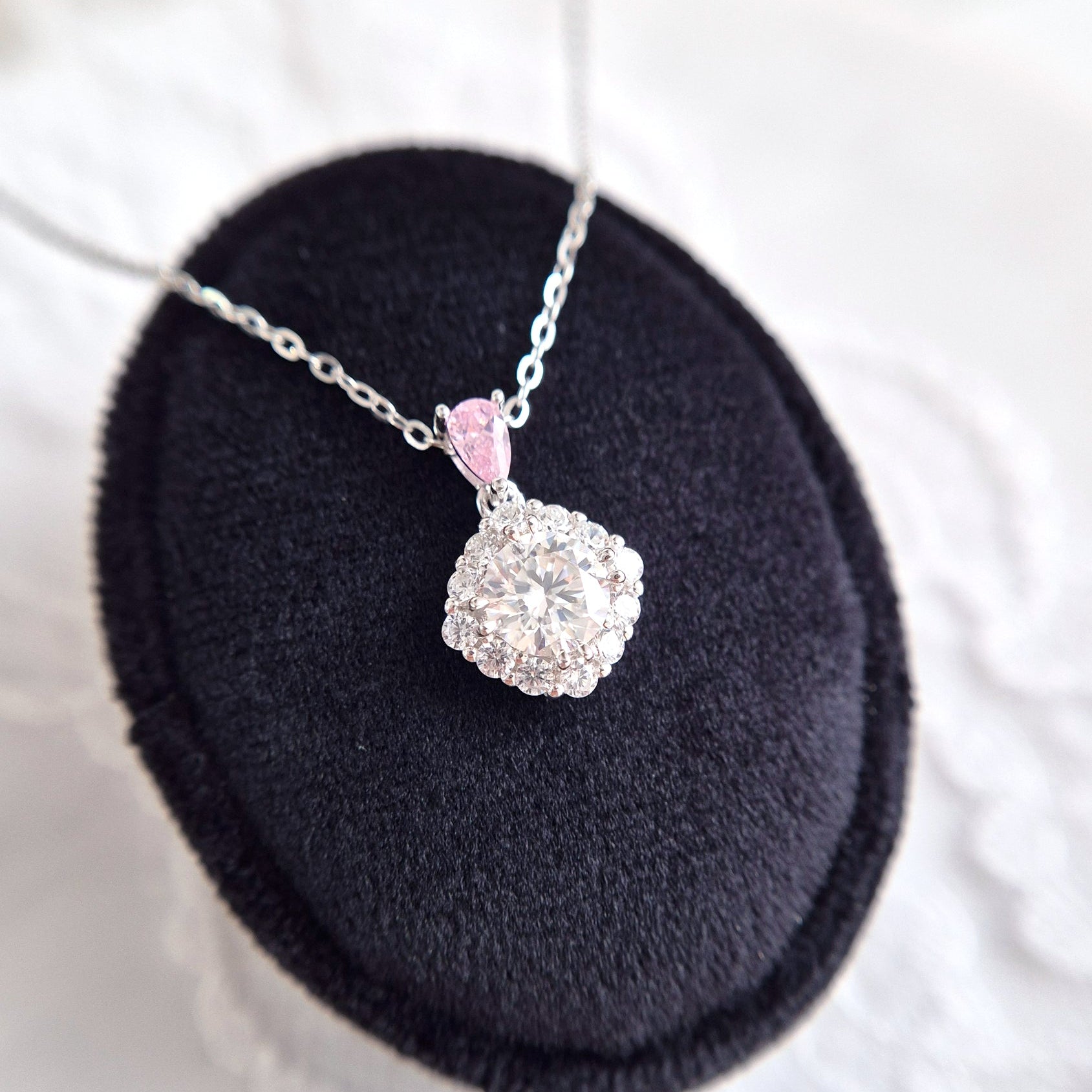 Moissanit Halskette, Moissanite Necklace, Damen Kette, Anhänger Halskette, Damenschmuck, Halskette, Silberkette, 925 Sterling Silber Kette, Necklace, collier, collana, Schmuck, jewelry, jewellery, bijou, bijoux, gioielli, gioiello, 1ct moissanite pendant, Anniversary gift for her