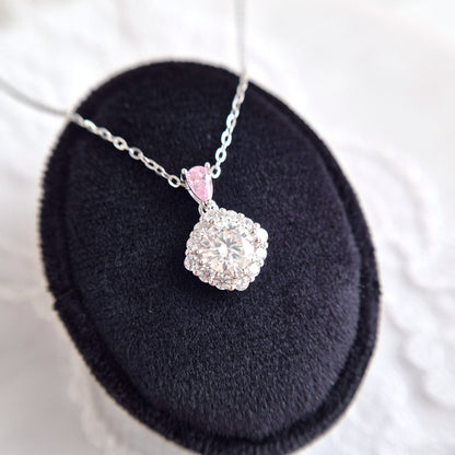 Moissanit Halskette, Moissanite Necklace, Damen Kette, Anhänger Halskette, Damenschmuck, Halskette, Silberkette, 925 Sterling Silber Kette, Necklace, collier, collana, Schmuck, jewelry, jewellery, bijou, bijoux, gioielli, gioiello, 1ct moissanite pendant, Anniversary gift for her