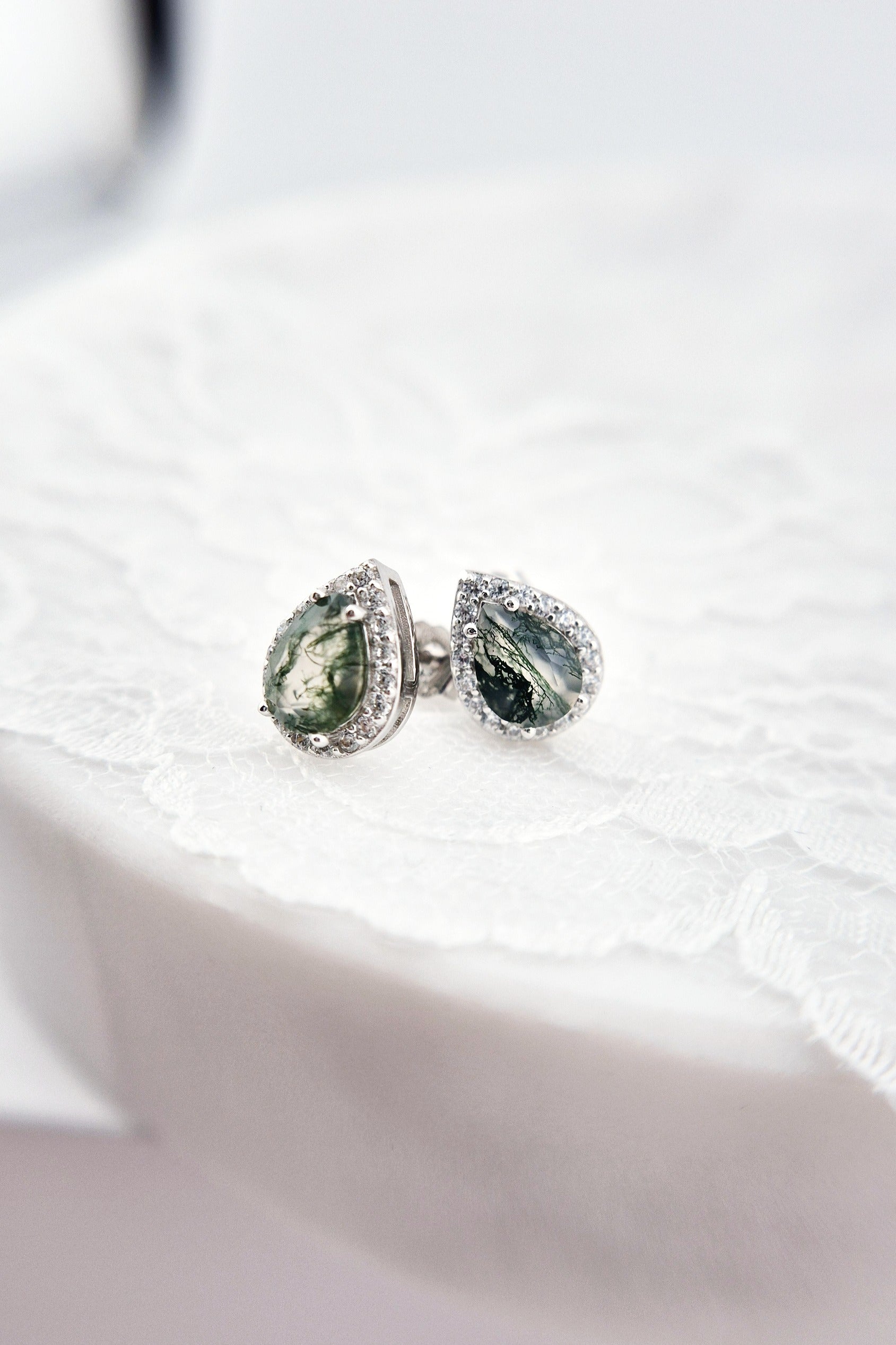 Moosachat Ohrringe, Silber Ohrringe mit Moosachat Edelstein, moss agate earrings, Boucles d'oreilles, Moosachat, Moosachat Ohrstecker, Agate Earrings, Silver earrings, Silber Ohrringe mit grünem Stein