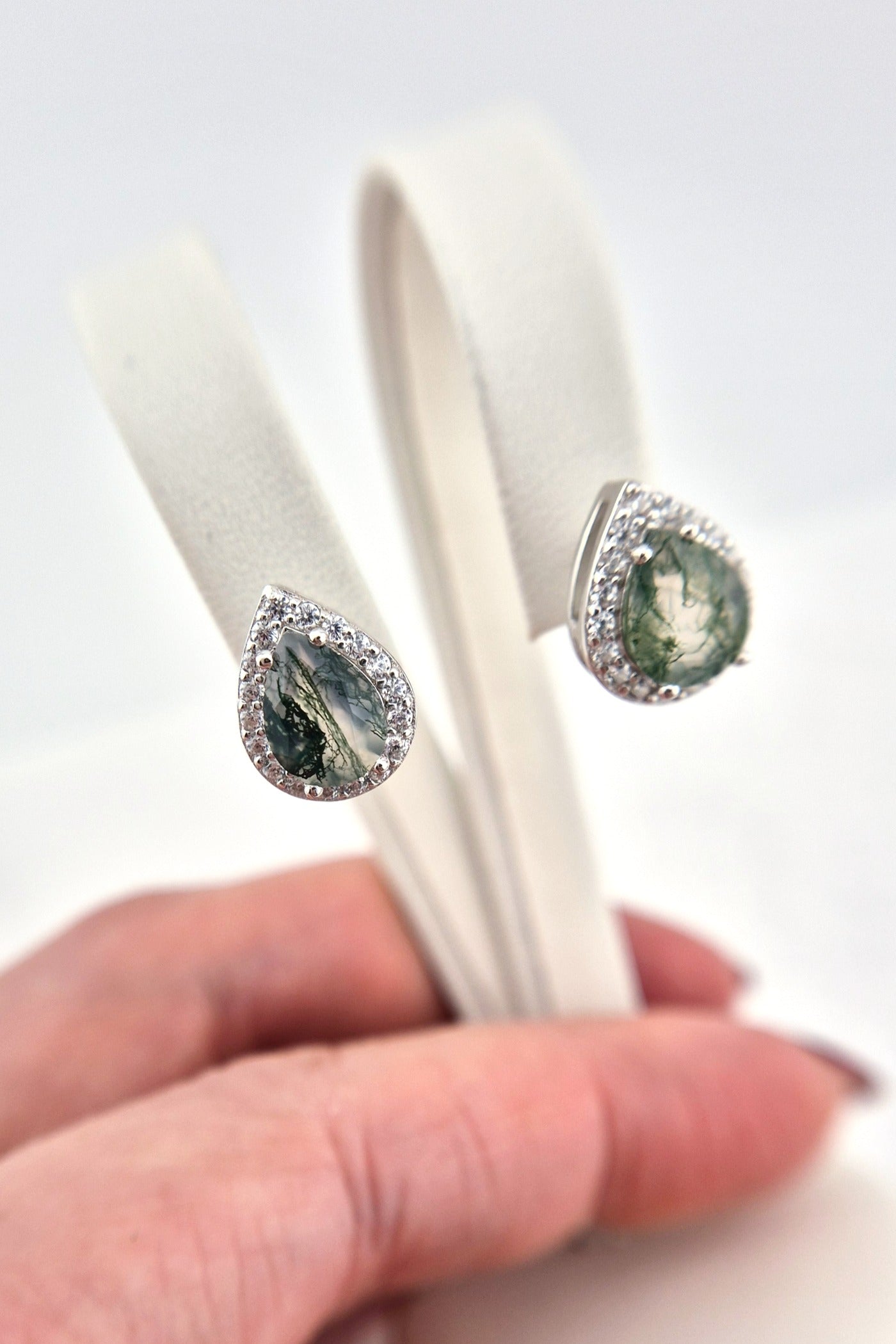 Moosachat Ohrringe, Silber Ohrringe mit Moosachat Edelstein, moss agate earrings, Boucles d'oreilles, Moosachat, Moosachat Ohrstecker, Agate Earrings, Silver earrings, Silber Ohrringe mit grünem Stein