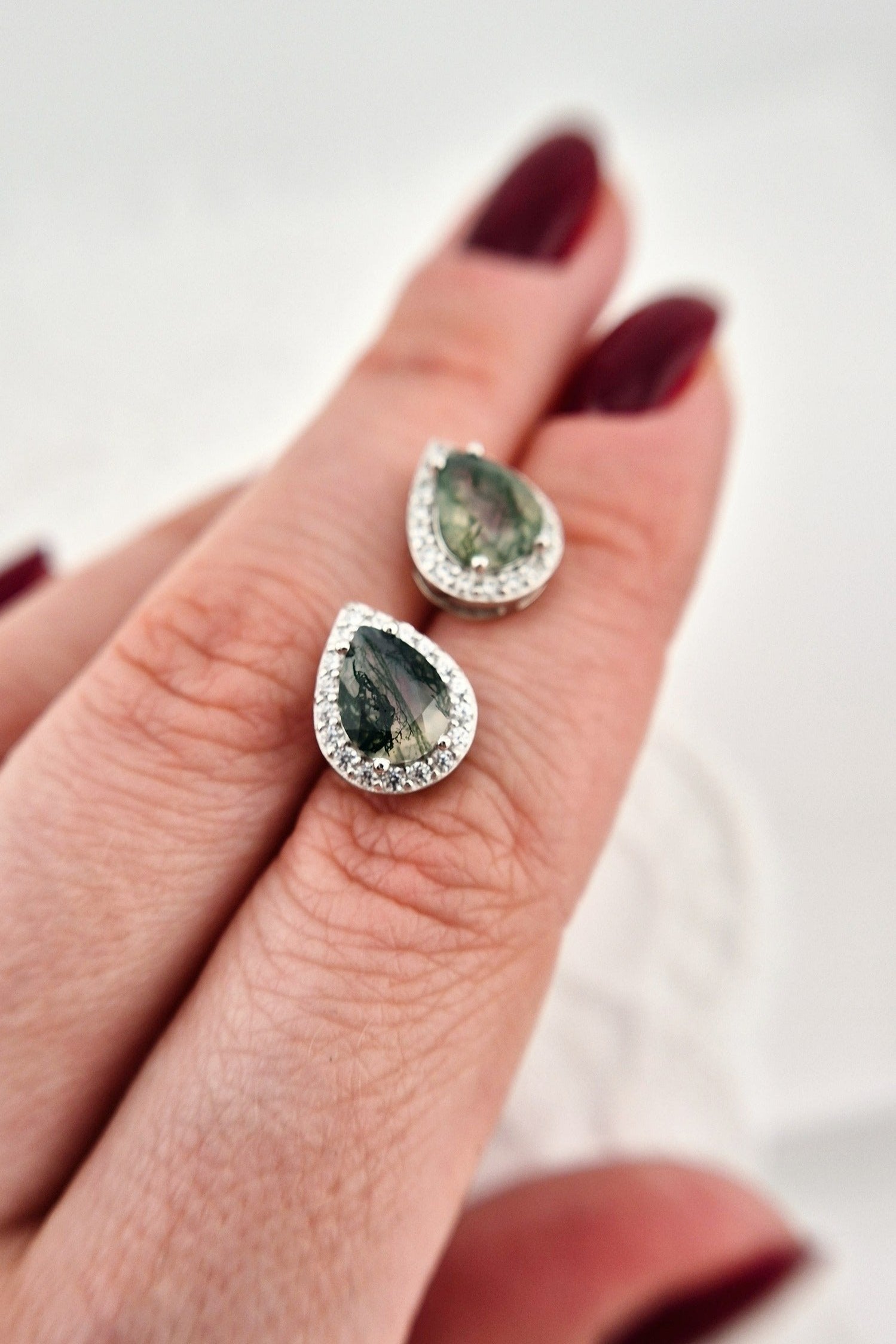 Moosachat Ohrringe, Silber Ohrringe mit Moosachat Edelstein, moss agate earrings, Boucles d'oreilles, Moosachat, Moosachat Ohrstecker, Agate Earrings, Silver earrings, Silber Ohrringe mit grünem Stein