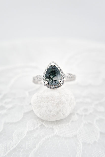 Moosachat Ring, Silber Ring mit Moosachat, Moss agate ring, Bague en agate mousse, Anello in agata muschiosa, Edelstein Ring, Silber RIng mit grünem Stein, Silver ring with green stone, green stone ring